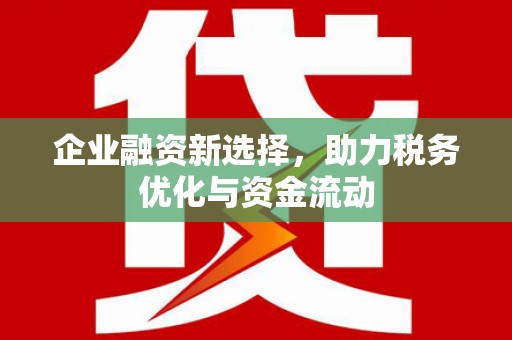 浦东企业融资新选择，助力税务优化与资金流动