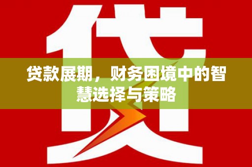 浦东贷款展期，财务困境中的智慧选择与策略
