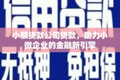浦东小额贷款公司贷款，助力小微企业的金融新引擎