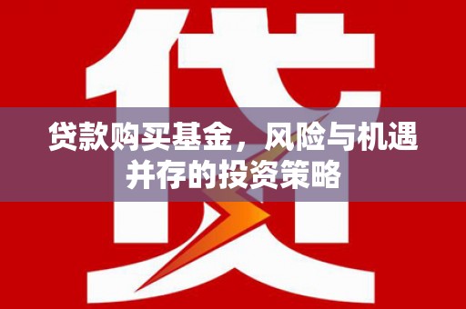 浦东贷款购买基金，风险与机遇并存的投资策略