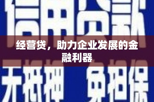 浦东经营贷，助力企业发展的金融利器