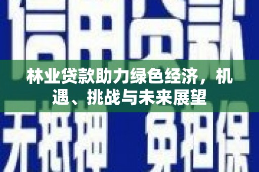 浦东林业贷款助力绿色经济，机遇、挑战与未来展望