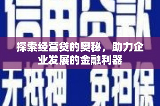 浦东探索经营贷的奥秘，助力企业发展的金融利器