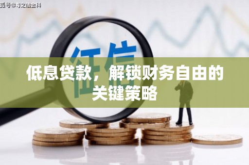 浦东低息贷款，解锁财务自由的关键策略