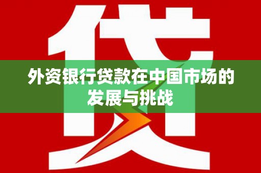 浦东外资银行贷款在中国市场的发展与挑战
