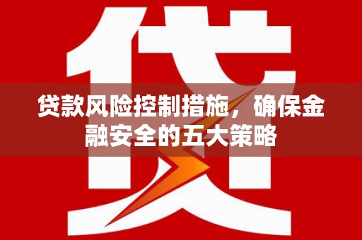 浦东贷款风险控制措施，确保金融安全的五大策略