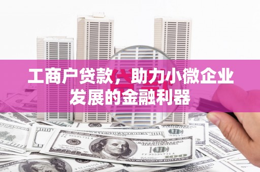浦东工商户贷款，助力小微企业发展的金融利器