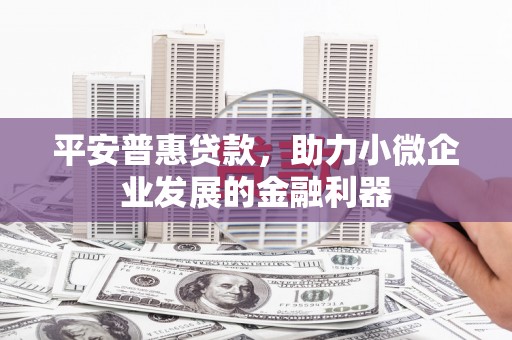 浦东平安普惠贷款，助力小微企业发展的金融利器
