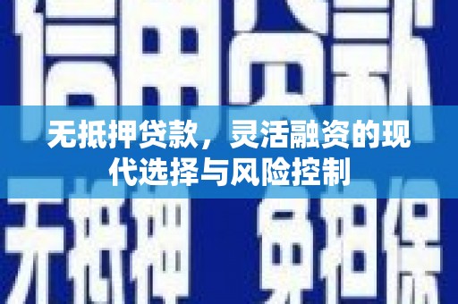 浦东无抵押贷款，灵活融资的现代选择与风险控制