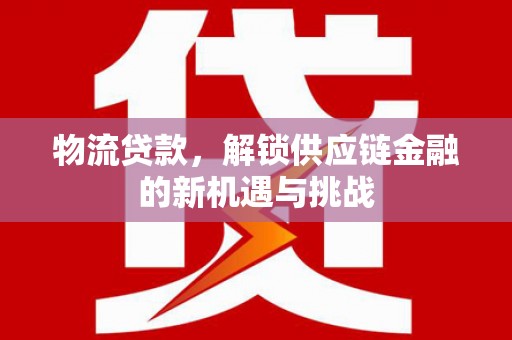 浦东物流贷款，解锁供应链金融的新机遇与挑战